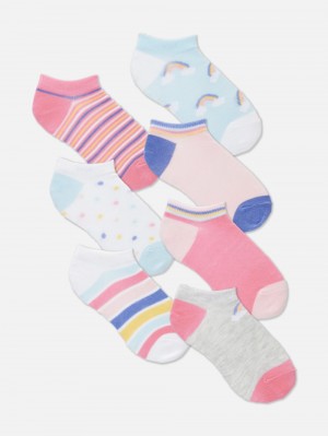 Girls' Primark 7-Pack Multi Sneaker Socks Multi | 3897-JDTQS