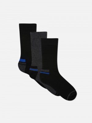 Men's Primark 3-Pack Thermal Crew Socks Black | 6850-KINDS