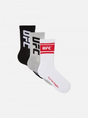 Men's Primark 3-Pack UFC Sports Socks Multi | 6751-DKOIZ