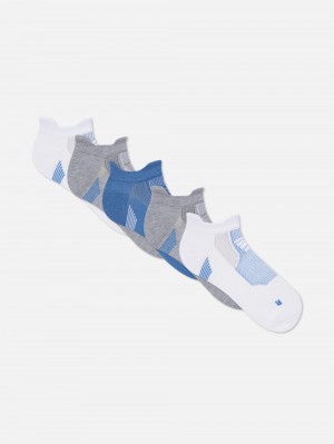 Men's Primark 5-Pack Multi Print Sneaker Liner Socks White | 8951-SOKPV
