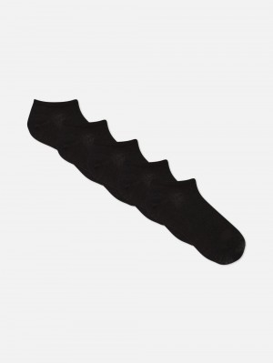 Men's Primark 5-Pack Sneaker Socks Black | 6280-XUQKT