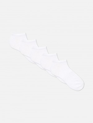 Men's Primark 5-Pack Sneaker Socks White | 0673-IQECT