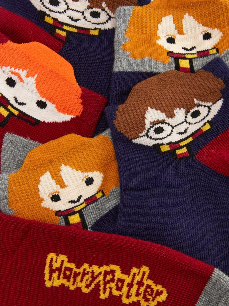 Women's Primark 3-Pack Harry Potter™ Golden Trio Shoe Liners Socks Navy | 8503-BRQPY